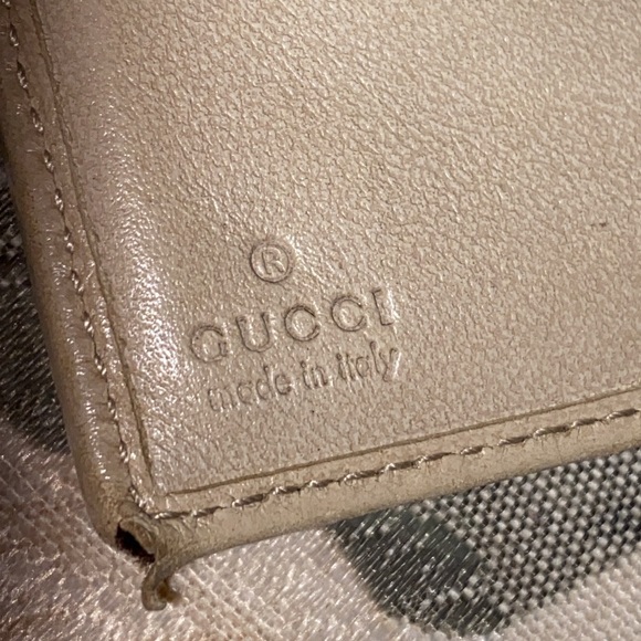 AUTHENTIC GUCCI GG DOUBLE SNAP CANVAS & LEATHER WALLET - Picture 9 of 11